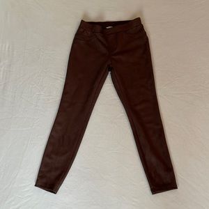 Brown faux suede stretchy pants